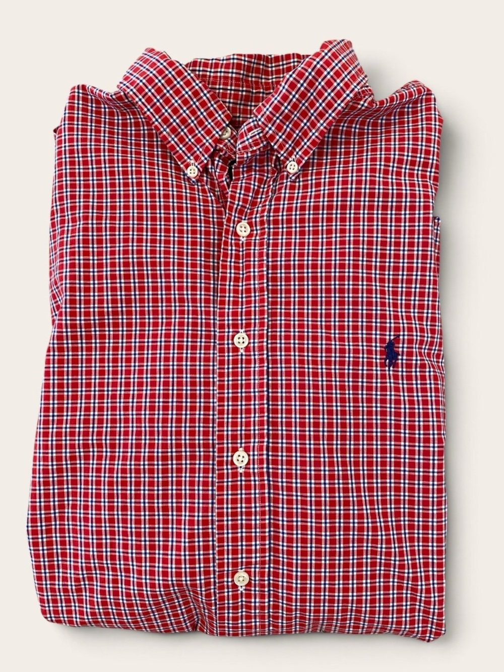 Ralph Lauren Men’s Red Plaid Button-Down Shirt Size XL